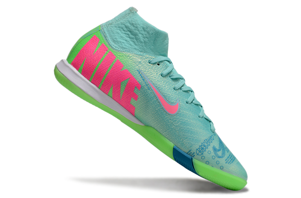 Chuteira Futsal Nike Air Zoom Mercurial Superfly 10 Elite  IC - Azul e Verde