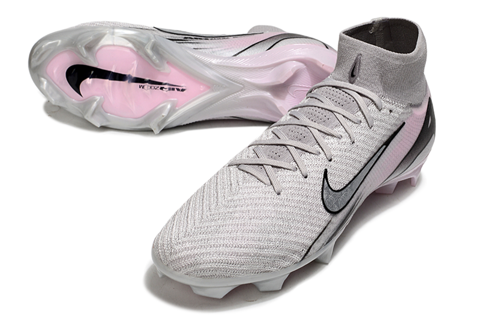 Chuteira Nike Air Zoom Mercurial Superfly 10 Elite FG - Cinza, Prata e Rosa