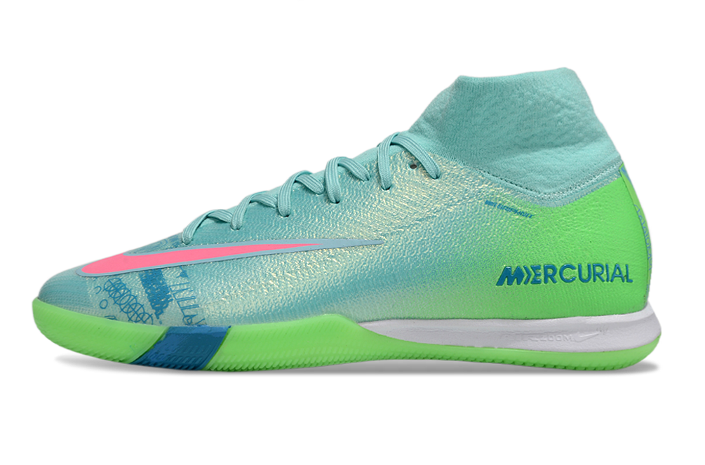 Chuteira Futsal Nike Air Zoom Mercurial Superfly 10 Elite  IC - Azul e Verde