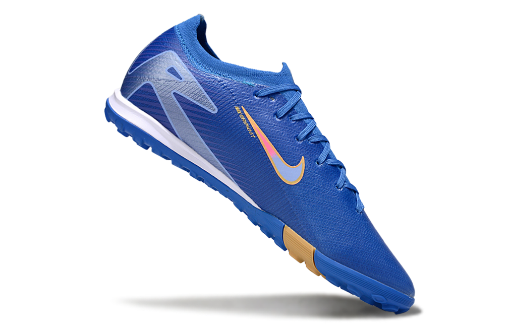 Chuteira Society Nike Air Zoom Mercurial Vapor 16 Elite TF - Azul e Amarela