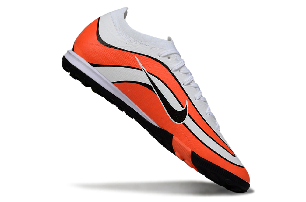 Chuteira Society Nike Air Zoom Mercurial Vapor 16 Elite TF - Branca e Laranja