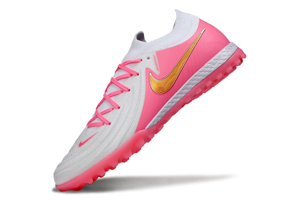 Chuteira Society Nike Phantom GX II TF - Branca e Rosa
