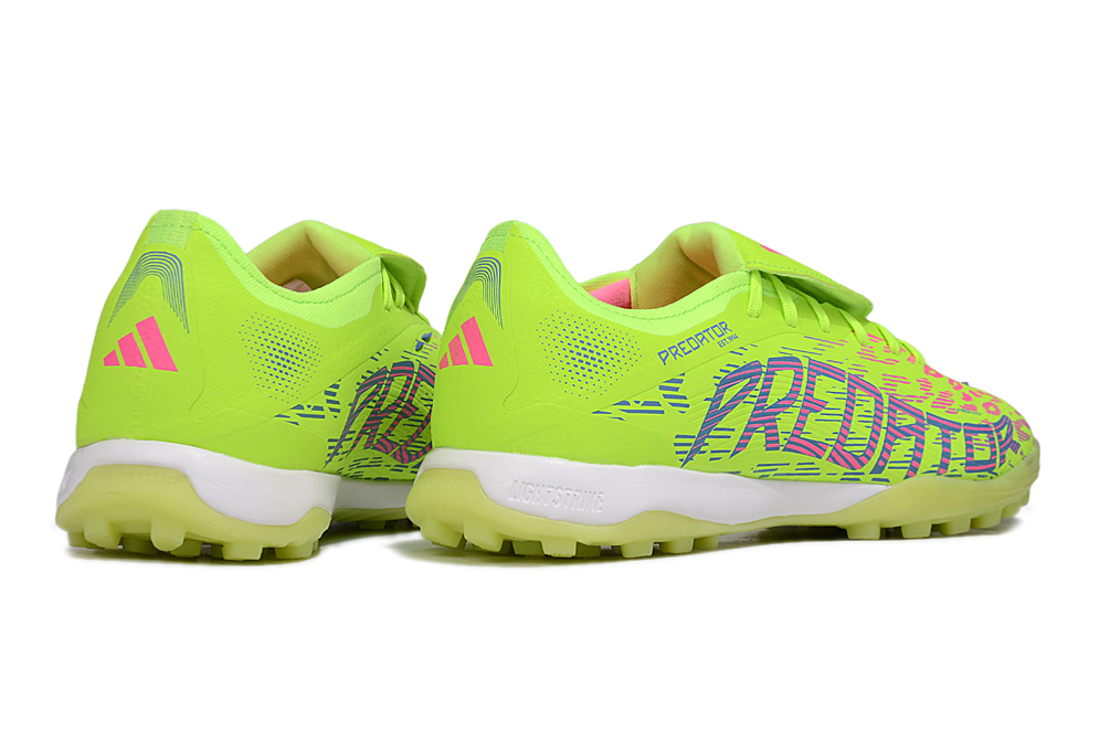 Chuteira Society Adidas Predator Elite Fold-Over Tongue TF - Verde, Rosa e Roxa