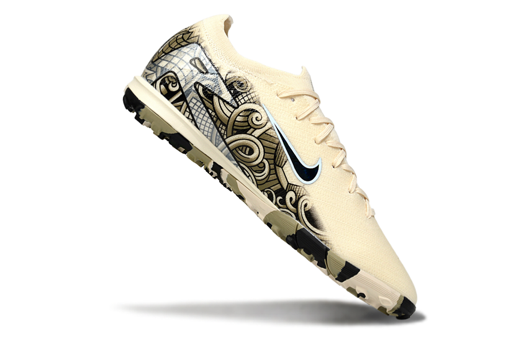 Chuteira Society Nike Air Zoom Mercurial Vapor 16 Elite TF - Branca e Preta