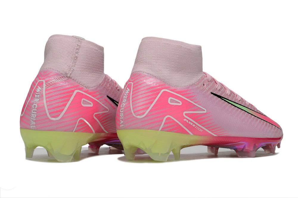 Chuteira Nike Air Zoom Mercurial Superfly 10 Elite FG - Rosa e Verde