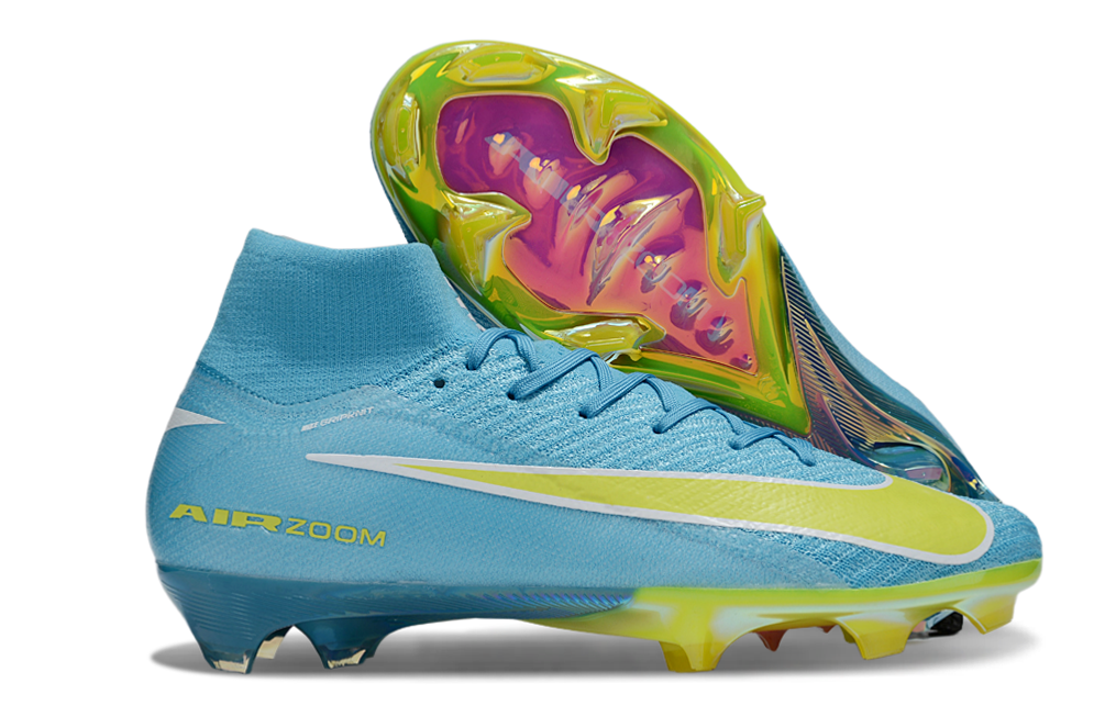 Chuteira Nike Air Zoom Mercurial Superfly 10 Elite FG - Azul, Verde e Rosa