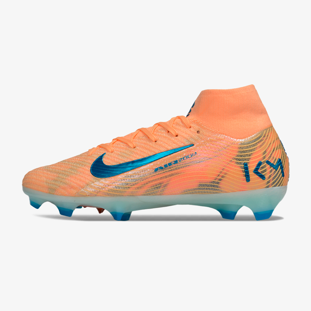 Chuteira Nike Air Zoom Mercurial Superfly 10 Elite FG - Laranja, Azul e Branca