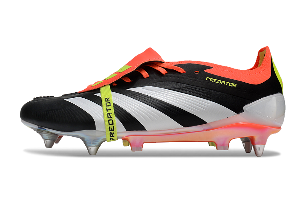 Chuteira Adidas Predator Elite Fold-Over Tongue SG - Preta, Laranja e Verde