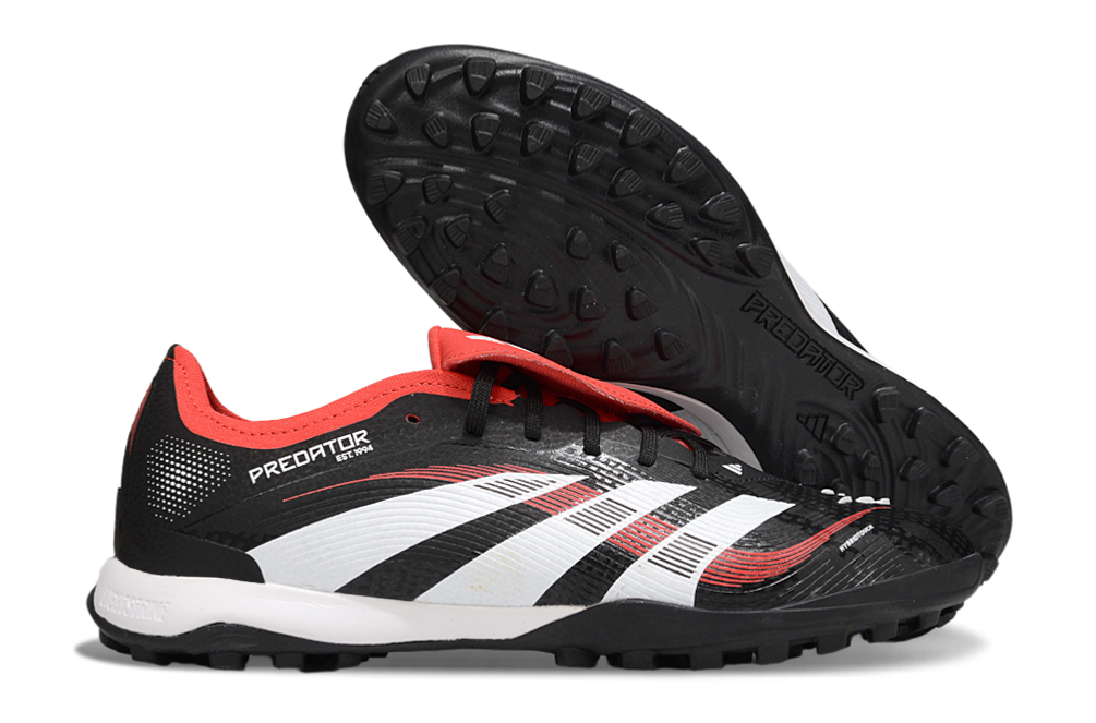 Chuteira Society Adidas Predator Elite Fold-Over Tongue TF - Preta, Branca e Vermelha