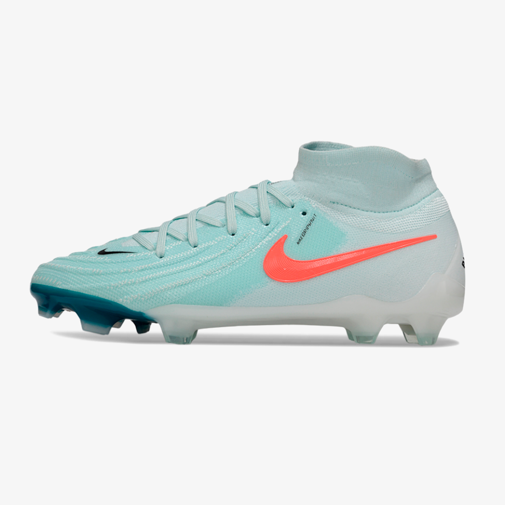 Chuteira Nike Phantom Luna Elite FG - Branca e azul - Pack Mad Energy