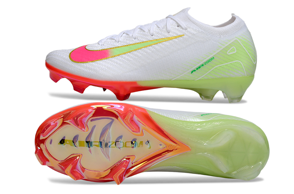 Chuteira Nike Air Zoom Mercurial Vapor 16 Elite FG - Branca, Verde e Rosa