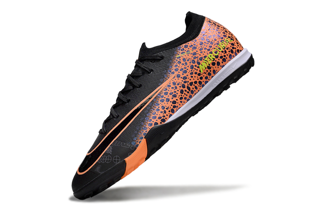 Chuteira Society Nike Air Zoom Mercurial Vapor 16 Elite TF - Preta e Laranja