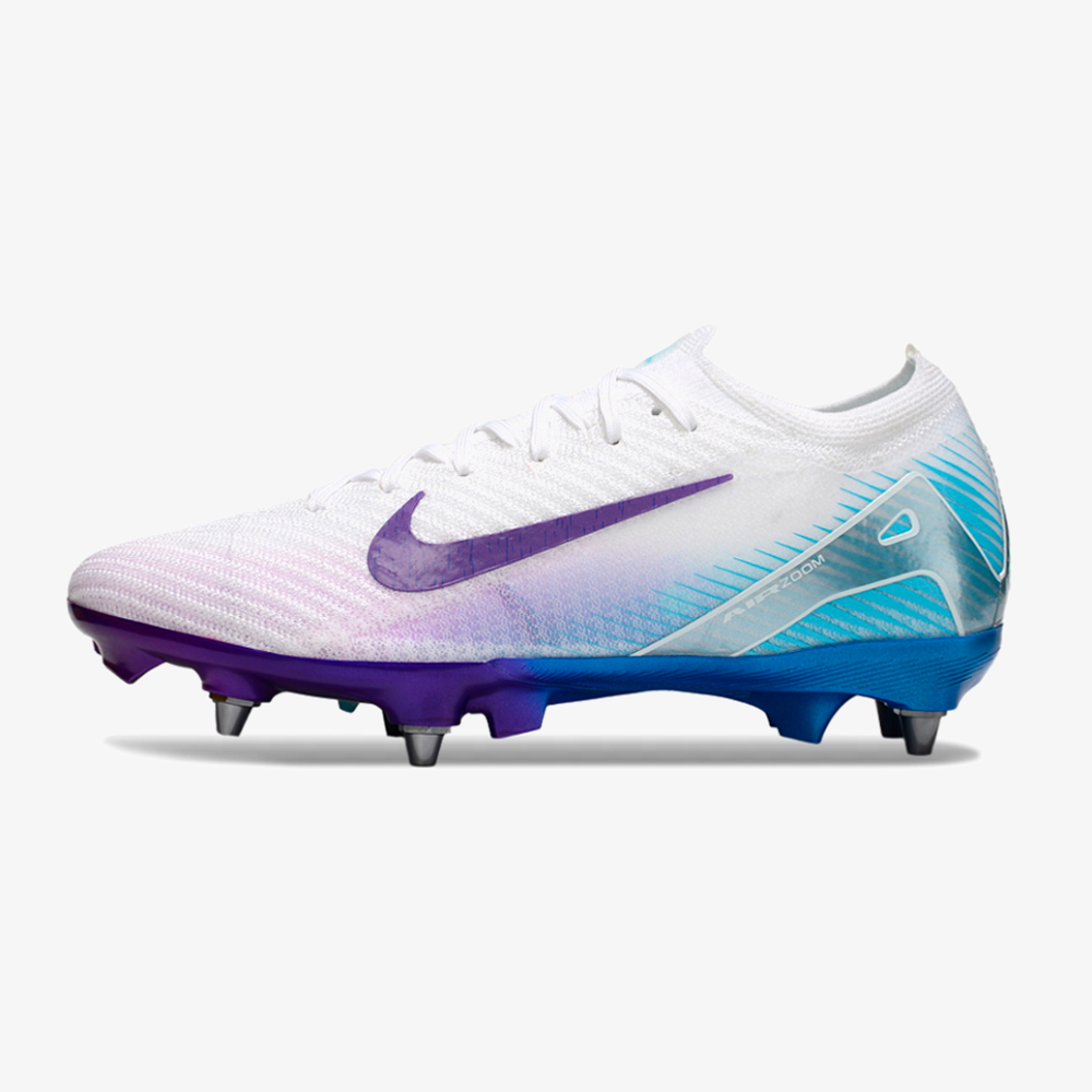 Chuteira Nike Air Zoom Mercurial Vapor 16 Elite SG - Branca, Azul e Roxa