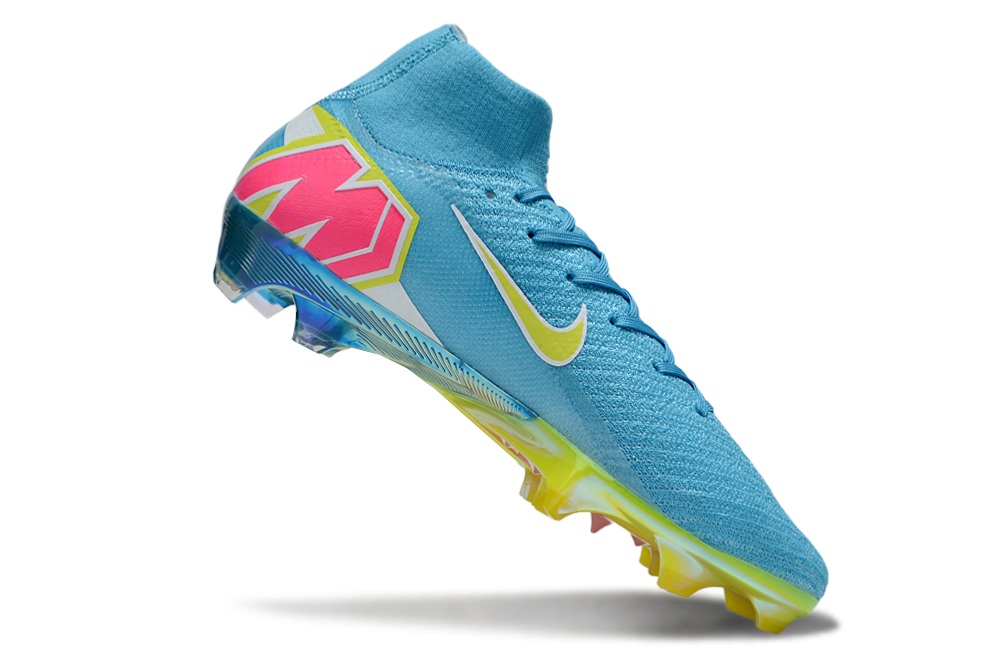 Chuteira Nike Air Zoom Mercurial Superfly 10 Elite FG - Azul, Verde e Rosa