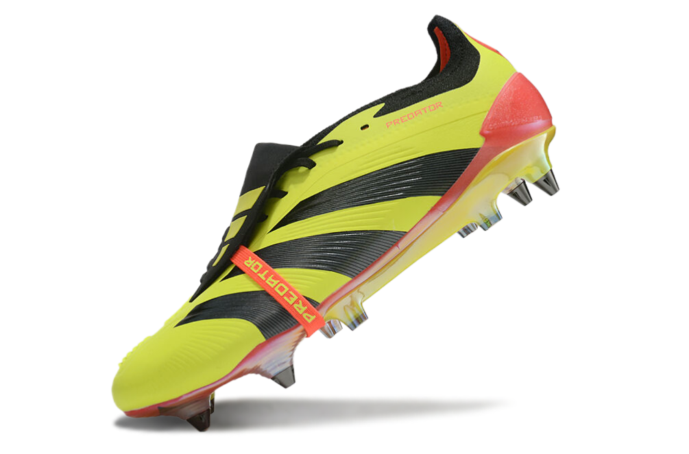 Chuteira Adidas Predator Elite Fold-Over Tongue SG - Amarela, Preta e Laranja
