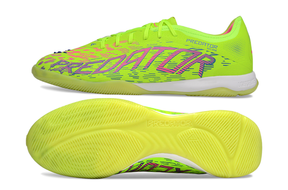 Tênis Futsal Adidas Predator Elite Fold-Over Tongue IC - Verde, Rosa e Roxa
