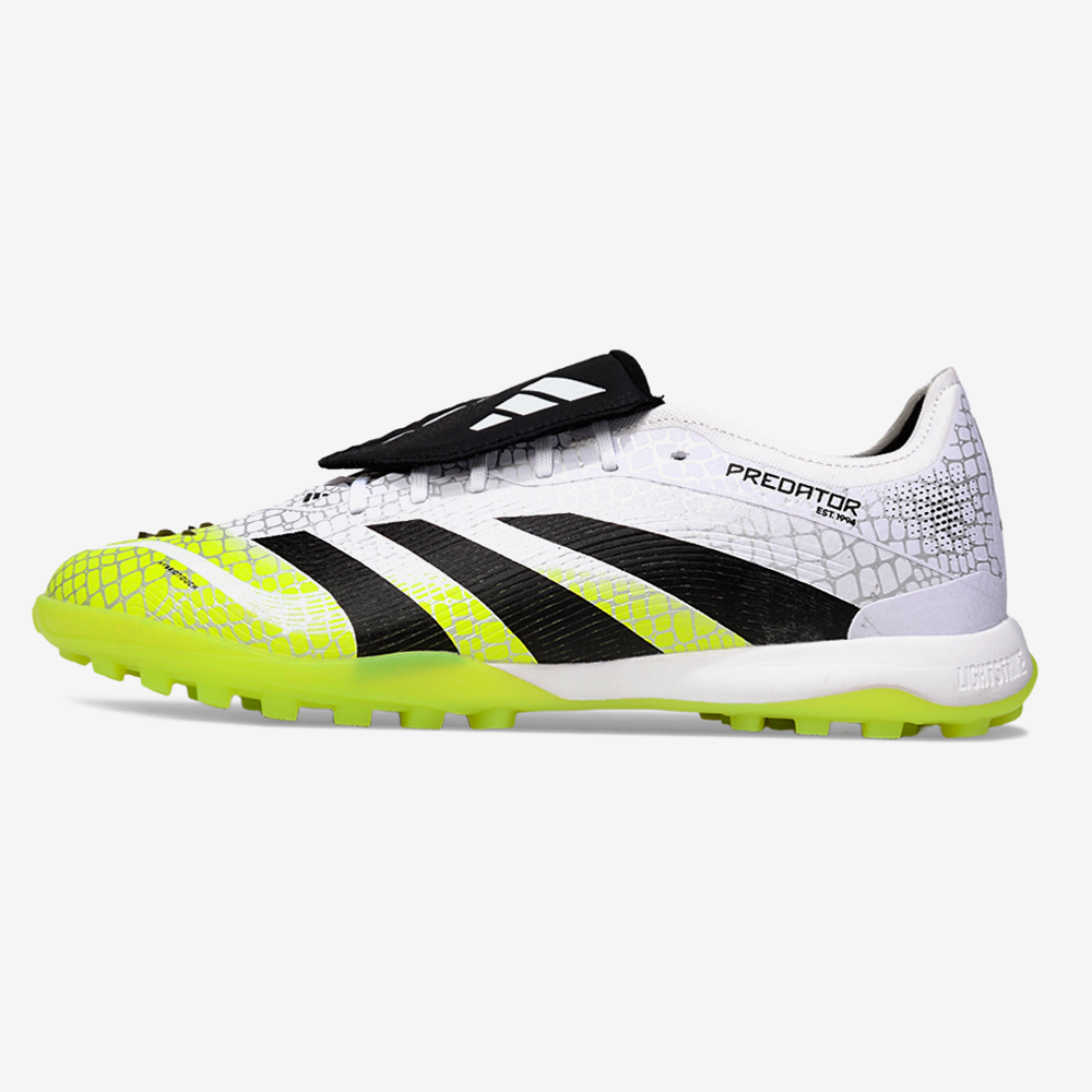 Chuteira Society Adidas Predator Elite Fold-Over Tongue TF - Branca, Preta e Verde