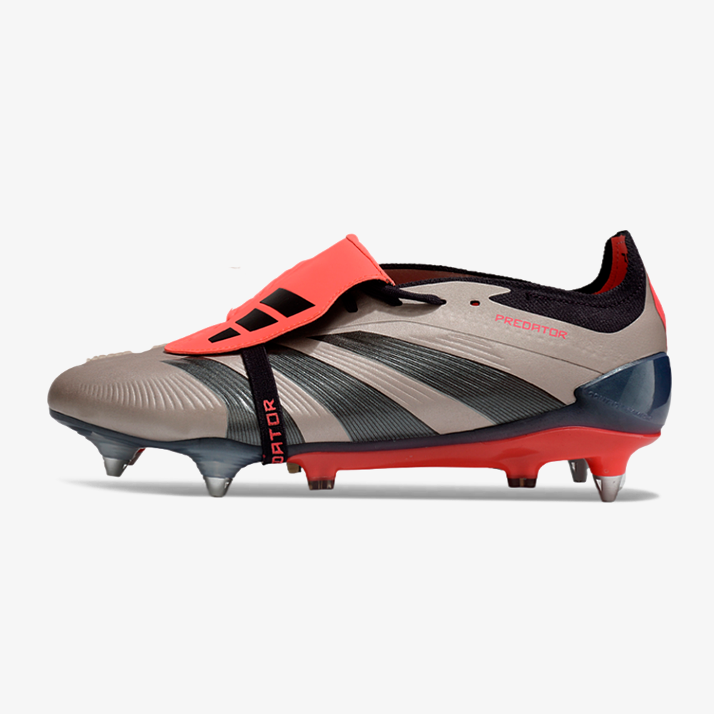 Chuteira Adidas Predator Elite Fold-Over Tongue SG - Marrom, Laranja e Preta