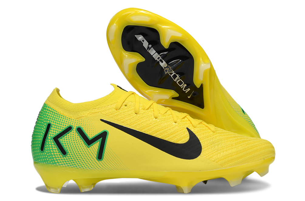 Chuteira Nike Mercurial Vapor 16 Killian Mbappe FG - Amarela e Verde