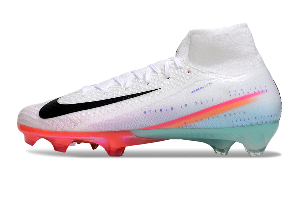 Chuteira Nike Air Zoom Mercurial Superfly 10 Sam Kerr Elite FG - Branca, Rosa e Azul