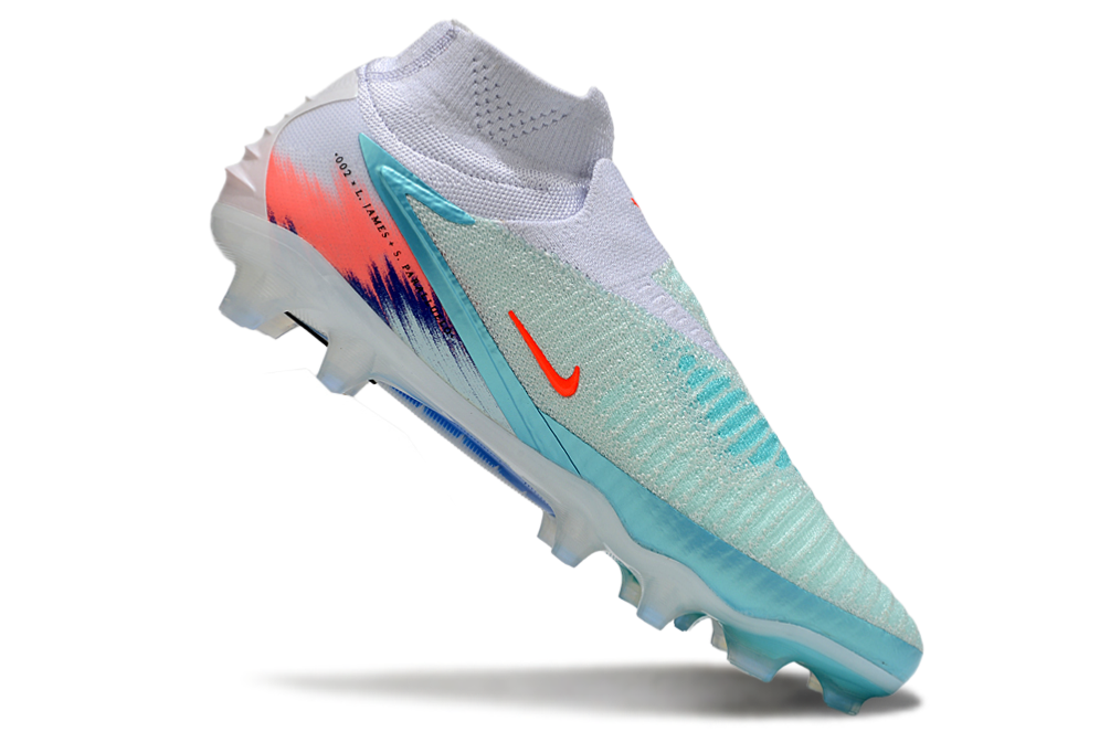 Chuteira Nike Phantom 6 Elite FG - Azul, Cinza e Rosa