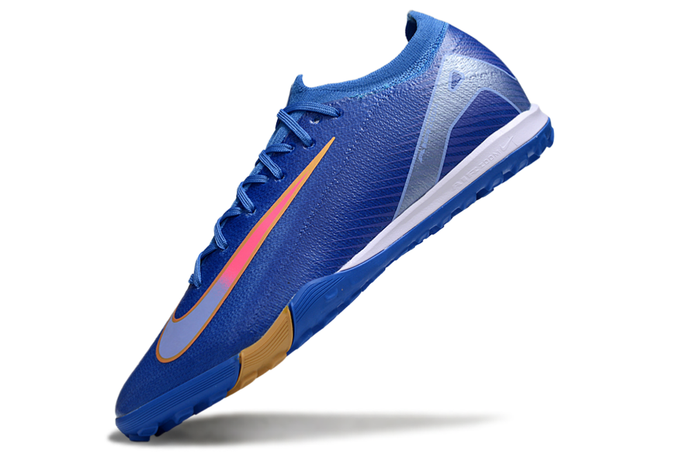 Chuteira Society Nike Air Zoom Mercurial Vapor 16 Elite TF - Azul e Amarela