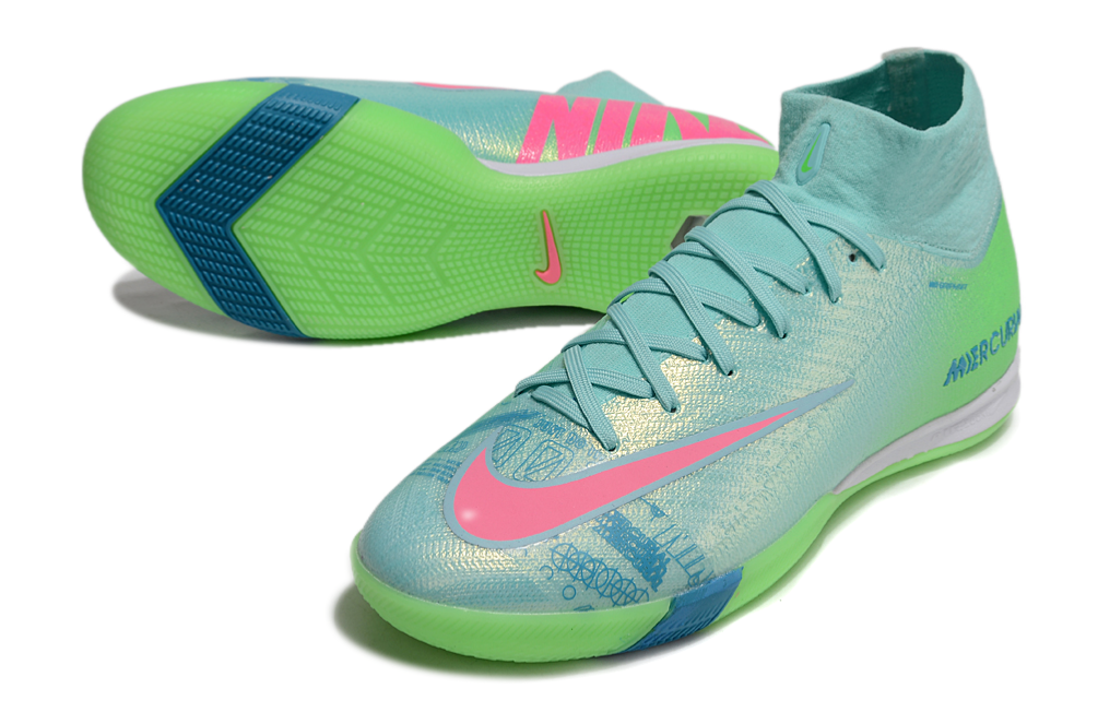 Chuteira Futsal Nike Air Zoom Mercurial Superfly 10 Elite  IC - Azul e Verde