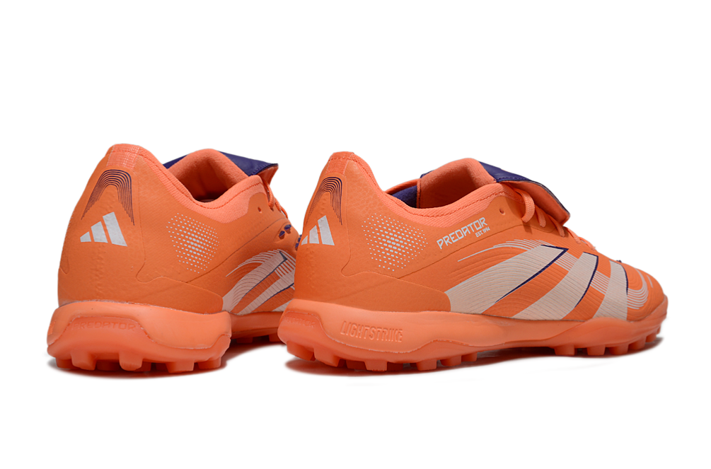 Chuteira Society Adidas Predator Elite Fold-Over Tongue TF - Laranja e Azul