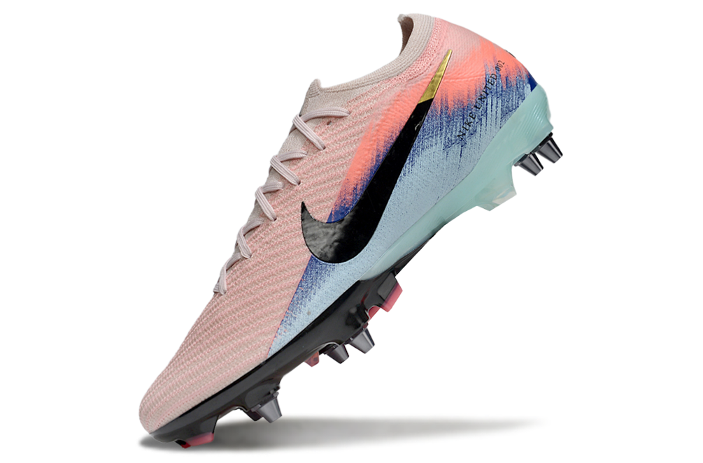 Chuteira Nike Air Zoom Mercurial Vapor 16 Elite SG - Rosa, Azul e Preta - United 02 Pack