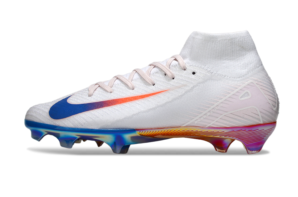 Chuteira Nike Air Zoom Mercurial Superfly 10 Elite FG - Branca, Vermelha e Azul