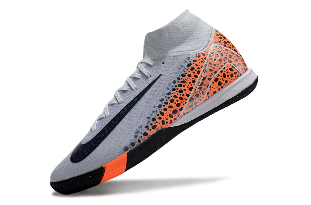 Chuteira Futsal  Nike Air Zoom Mercurial Superfly 10 Elite  IC - Cinza, Laranja e Preta