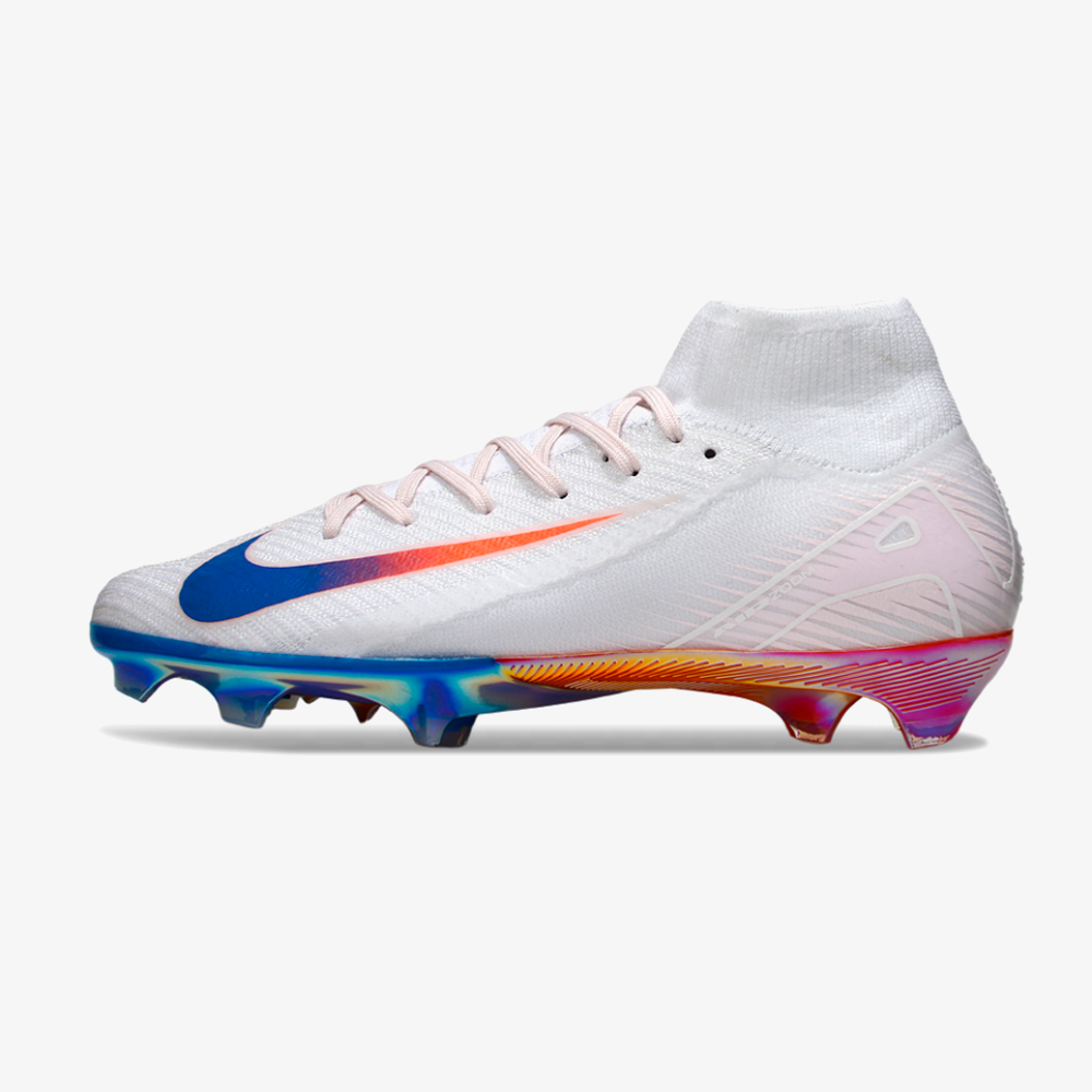 Chuteira Nike Air Zoom Mercurial Superfly 10 Elite FG - Branca, Vermelha e Azul