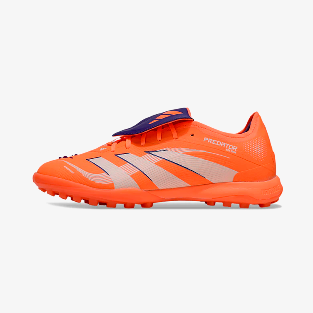 Chuteira Society Adidas Predator Elite Fold-Over Tongue TF - Laranja e Azul