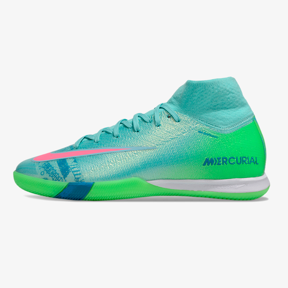 Chuteira Futsal Nike Air Zoom Mercurial Superfly 10 Elite  IC - Azul e Verde