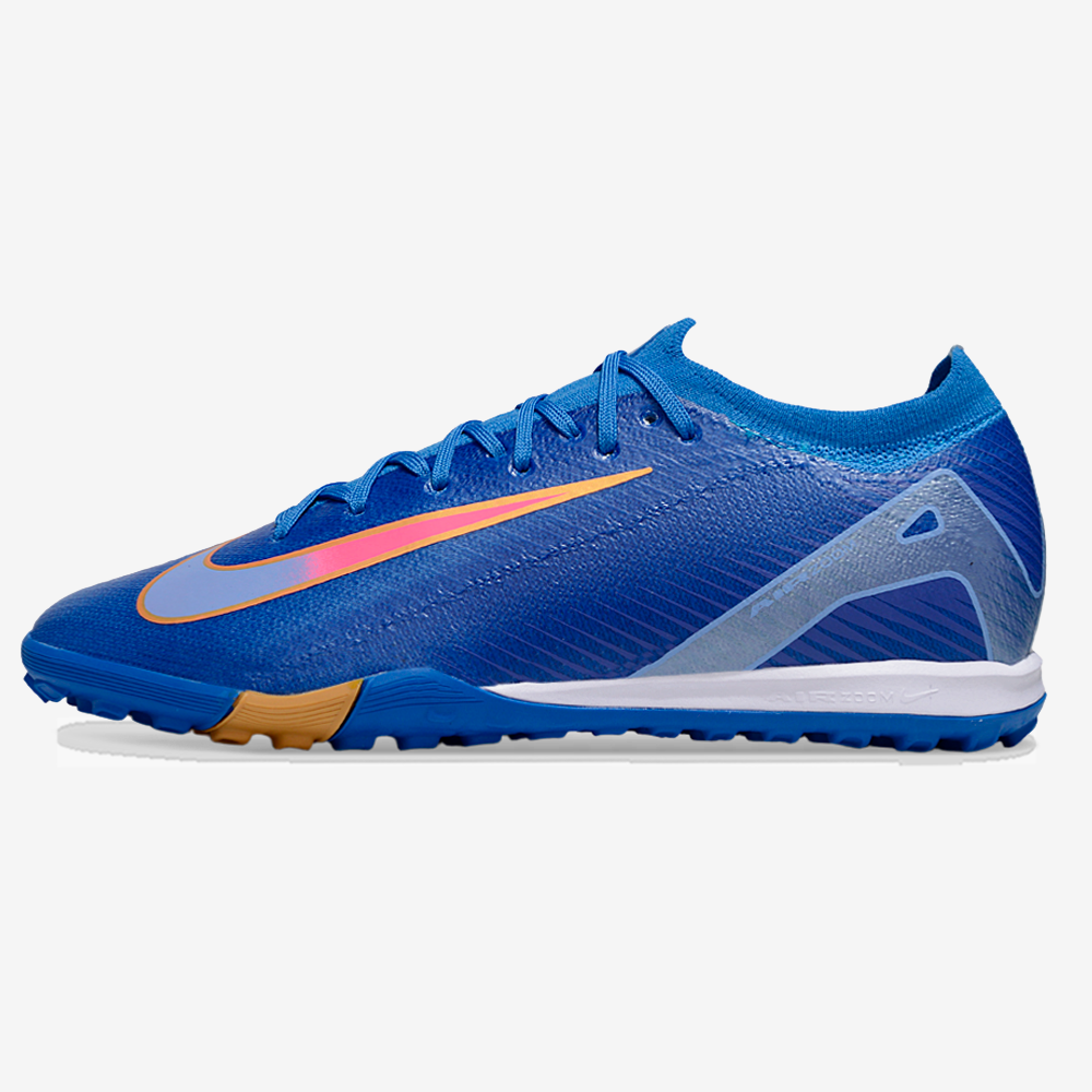 Chuteira Society Nike Air Zoom Mercurial Vapor 16 Elite TF - Azul e Amarela