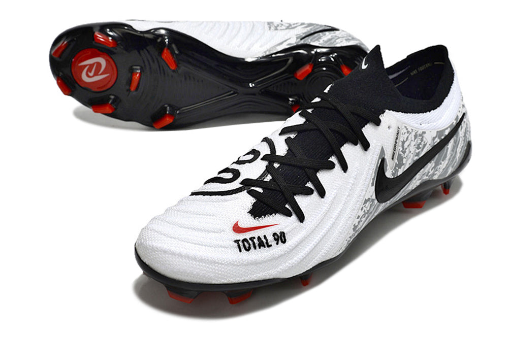 Chuteira Nike Phantom GX II Total 90 FG - Branca, Preta e Vermelha