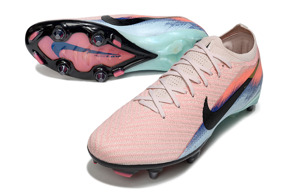 Chuteira Nike Air Zoom Mercurial Vapor 16 Elite SG - Rosa, Azul e Preta - United 02 Pack