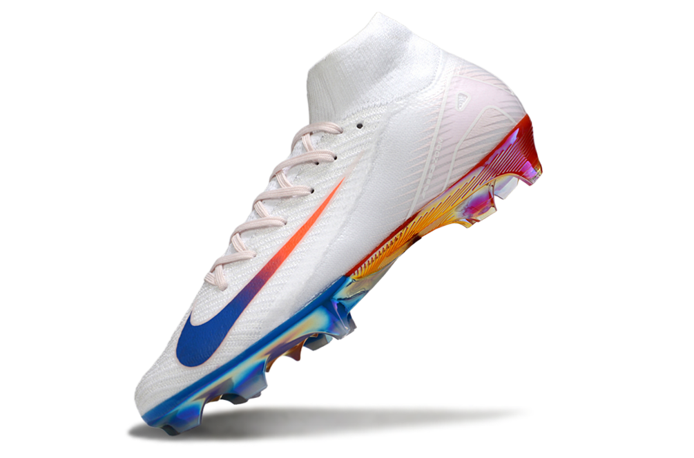 Chuteira Nike Air Zoom Mercurial Superfly 10 Elite FG - Branca, Vermelha e Azul