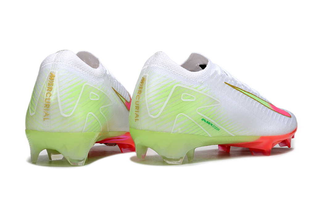 Chuteira Nike Air Zoom Mercurial Vapor 16 Elite FG - Branca, Verde e Rosa