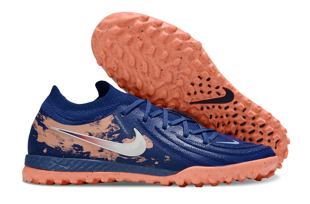Chuteira Society Nike Phantom GX II TF - Azul e Laranja