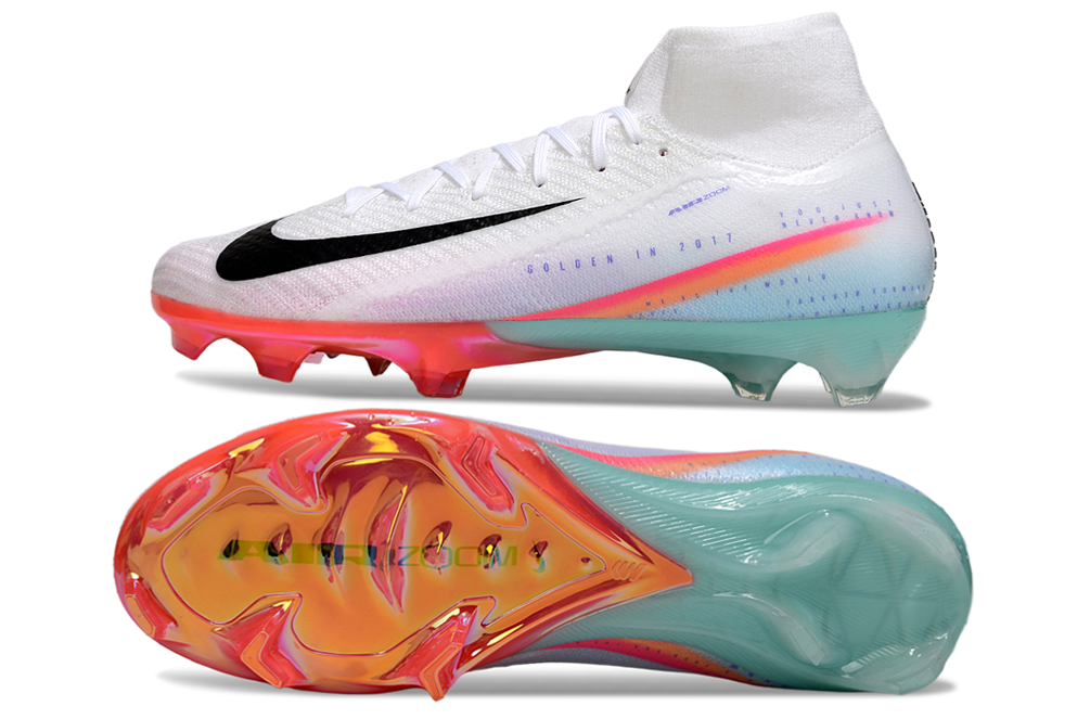 Chuteira Nike Air Zoom Mercurial Superfly 10 Sam Kerr Elite FG - Branca, Rosa e Azul