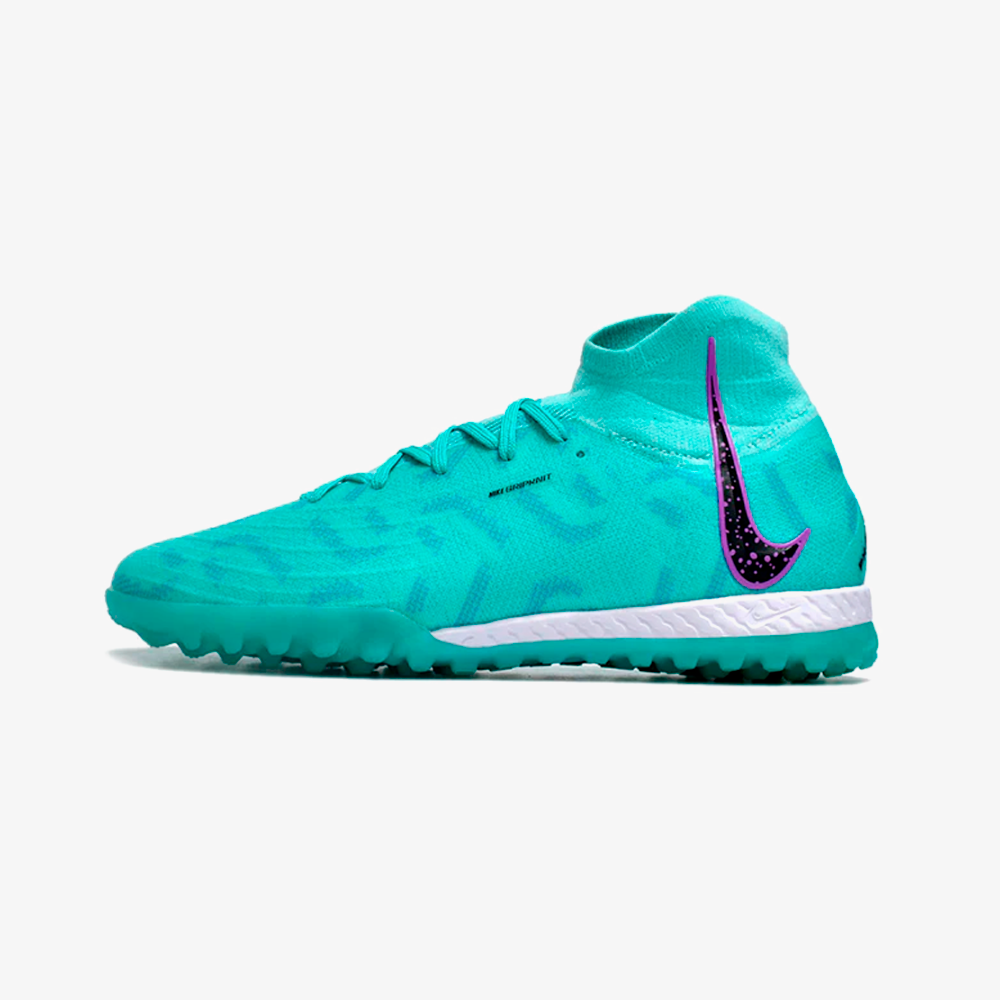 Chuteira Society Nike Phantom Luna II TF - Azul, Preta e Roxa