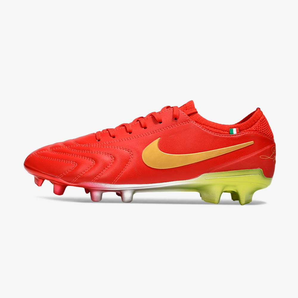 Chuteira Nike Tiempo Legend 10  FG -  Vermelha e Dourada - Edição Especial