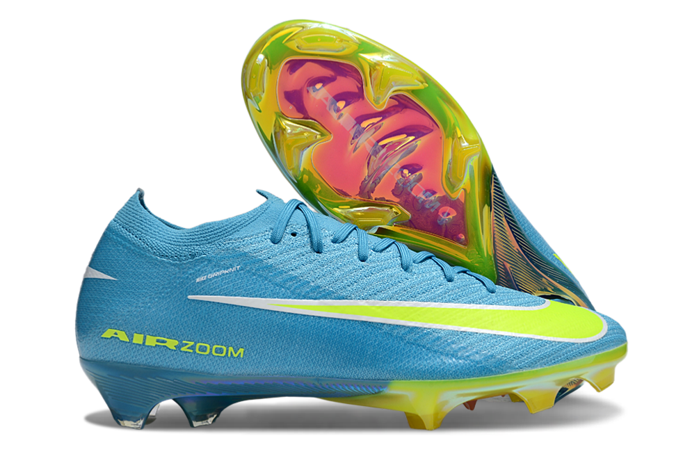 Chuteira Nike Air Zoom Mercurial Vapor 16 Elite FG - Azul, Verde e Rosa