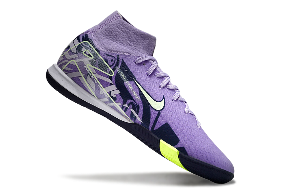 Chuteira Futsal Nike Air Zoom Mercurial Superfly 10 Elite  IC - Roxa e Verde