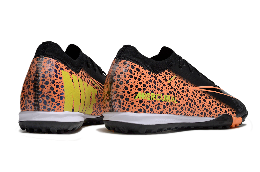 Chuteira Society Nike Air Zoom Mercurial Vapor 16 Elite TF - Preta e Laranja