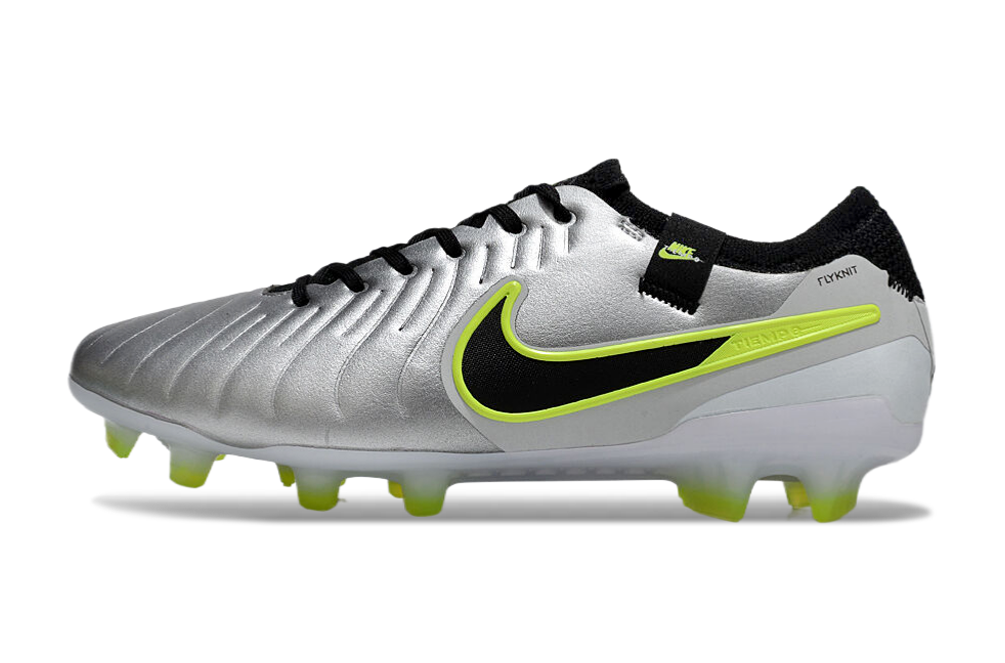 Chuteira Nike Tiempo Legend 10 Elite FG - Prata e verde