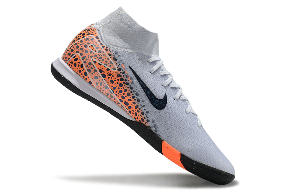 Chuteira Futsal  Nike Air Zoom Mercurial Superfly 10 Elite  IC - Cinza, Laranja e Preta