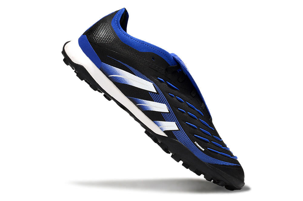 Chuteira Society Adidas Predator Elite Fold-Over Tongue TF - Preta, Azul e Branca