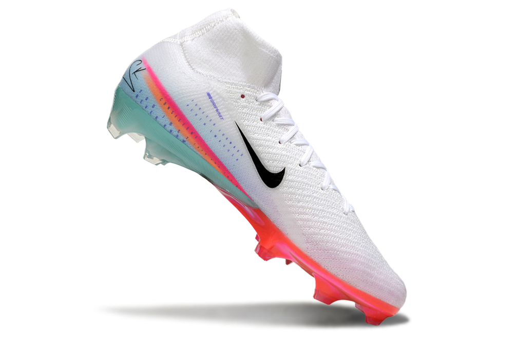 Chuteira Nike Air Zoom Mercurial Superfly 10 Sam Kerr Elite FG - Branca, Rosa e Azul